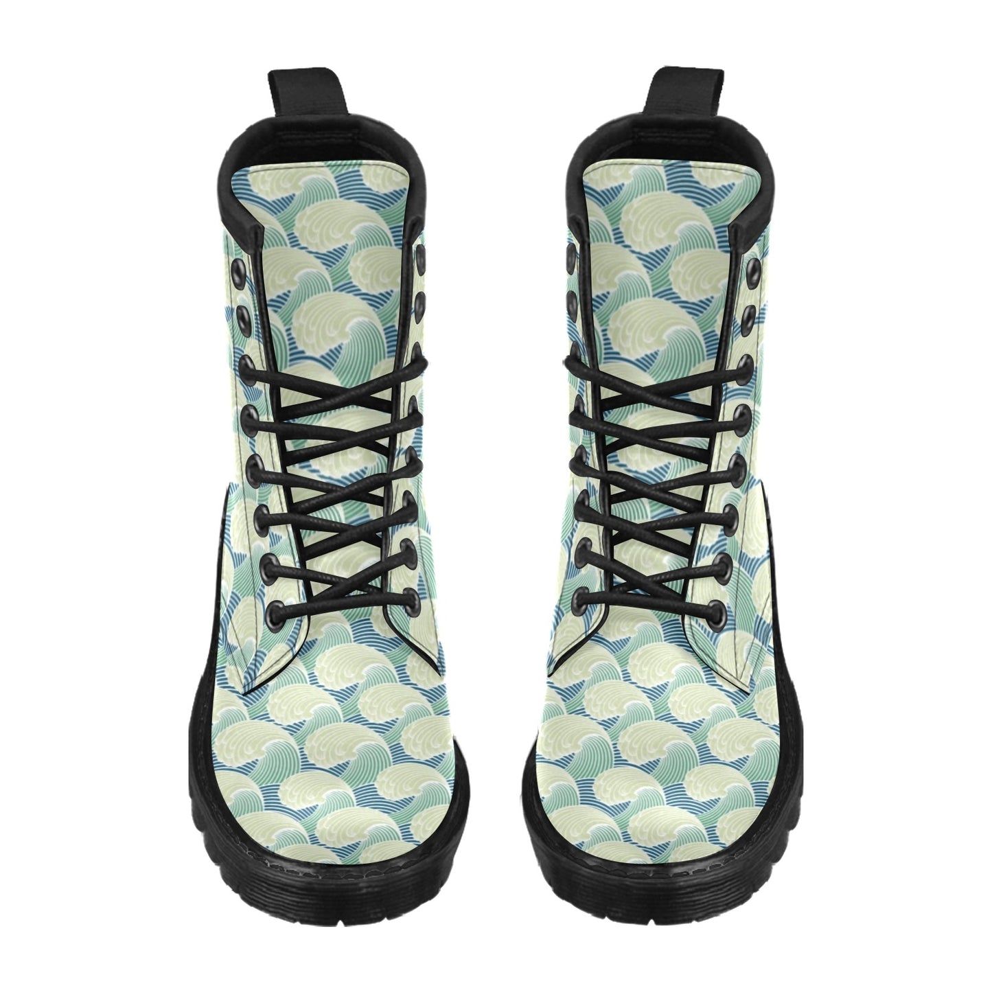 Wave Japan Style Print Design LKS302 Women's Boots