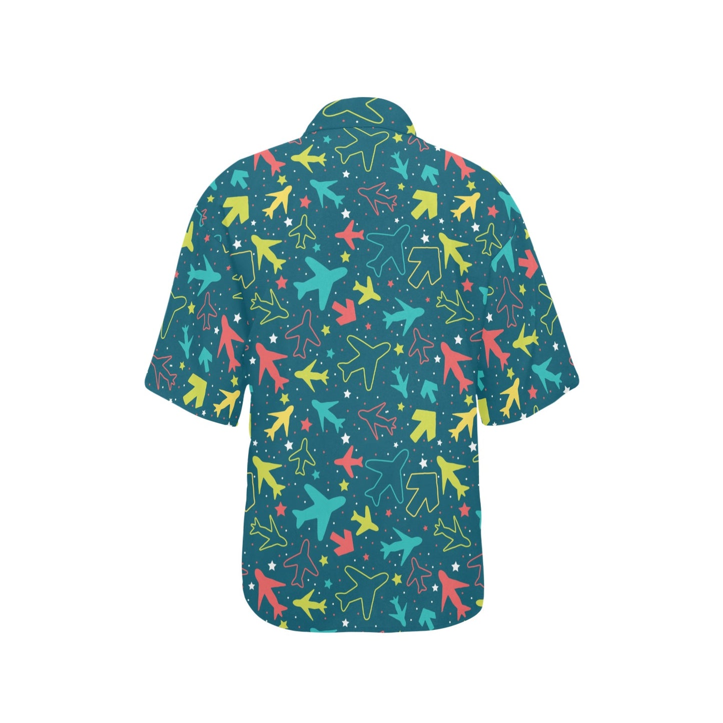 Airplane Pattern Print Design 05 Women's Hawaiian Shirt