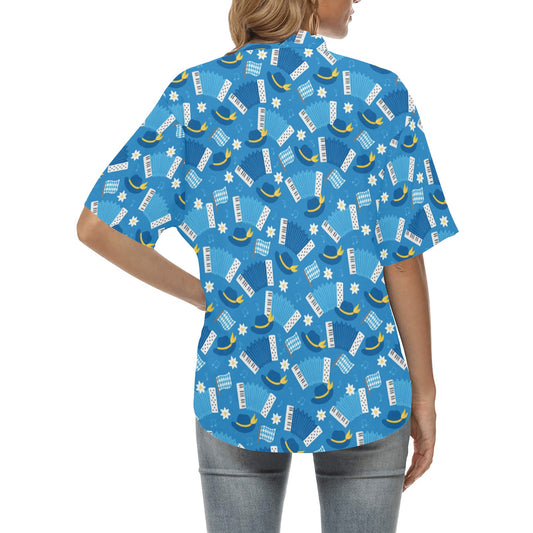 Accordion Print Design LKS401 Women's Hawaiian Shirt