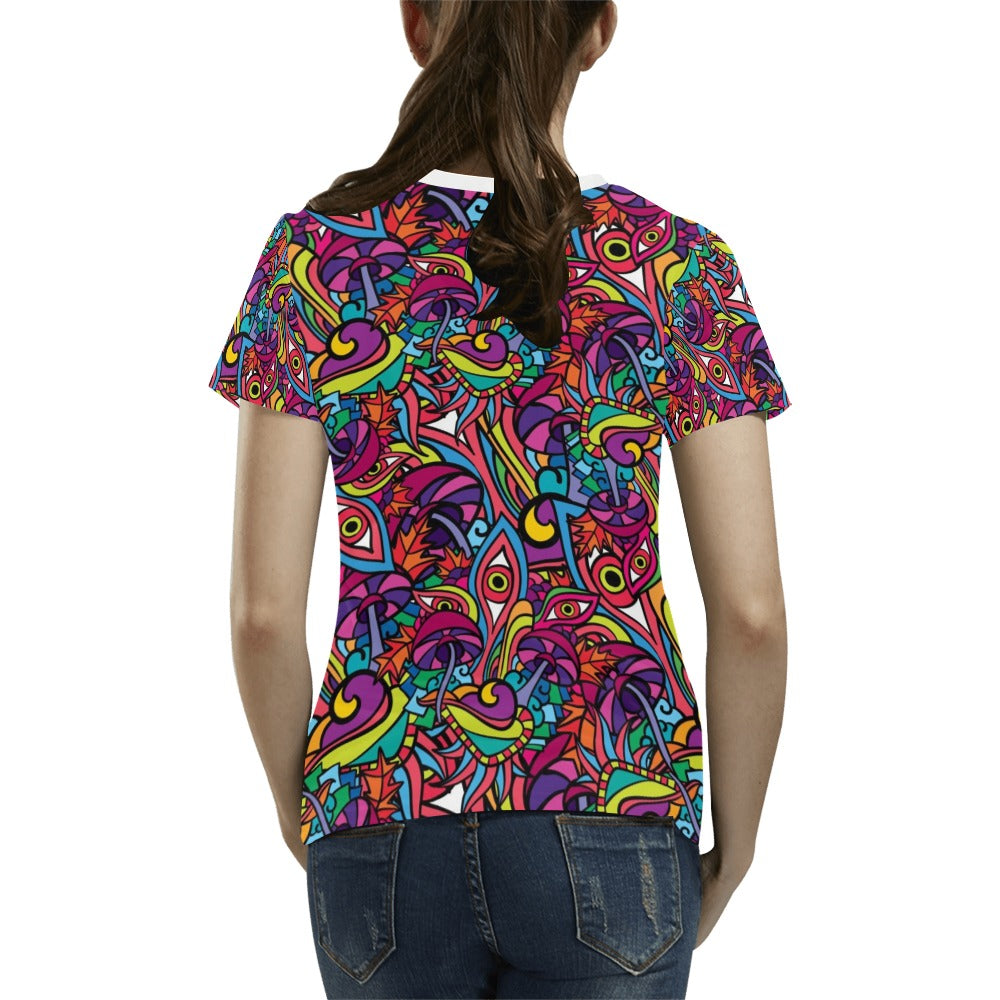 Trippy Print Design LKS302 Women's T-shirt