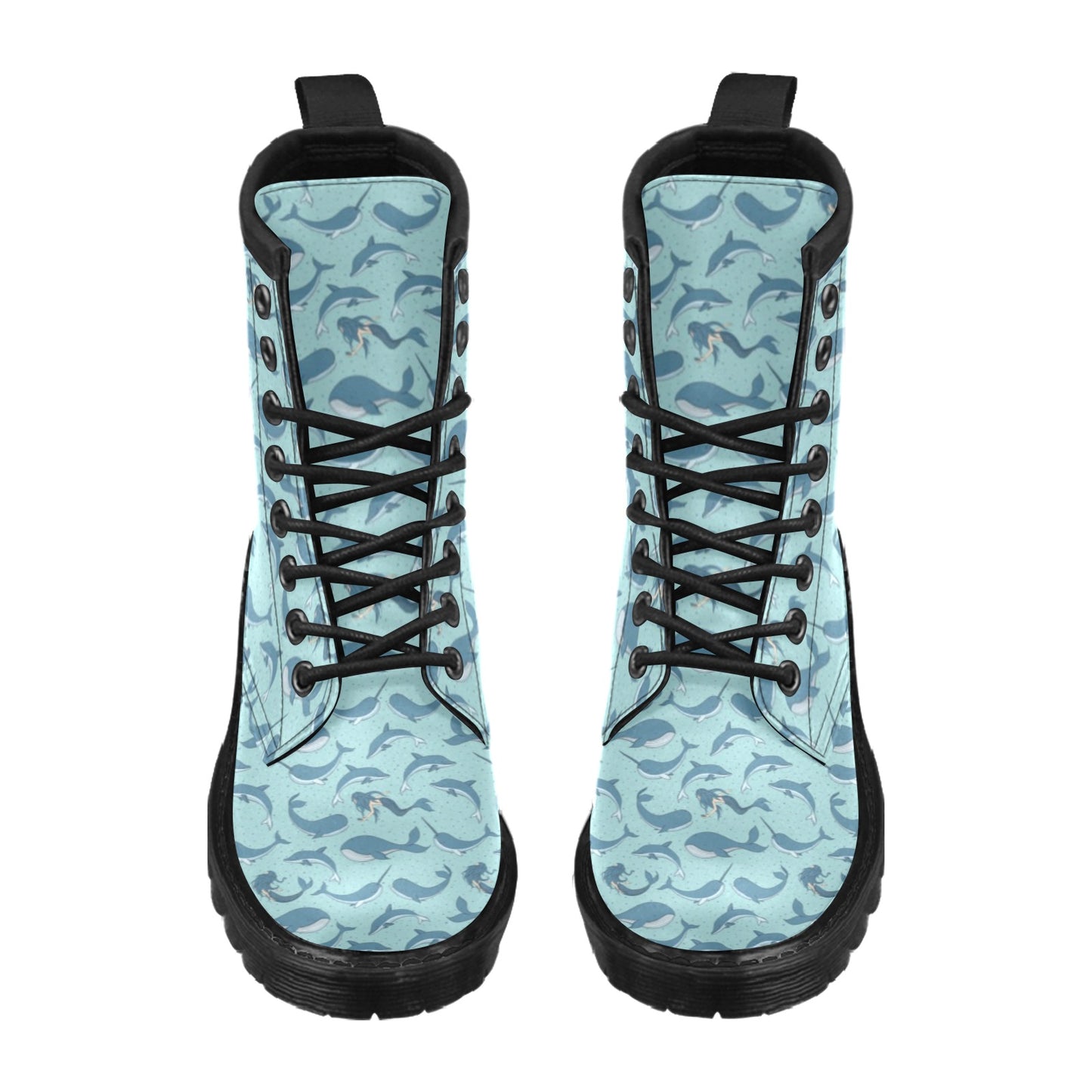 Narwhal Themed Print Women's Boots