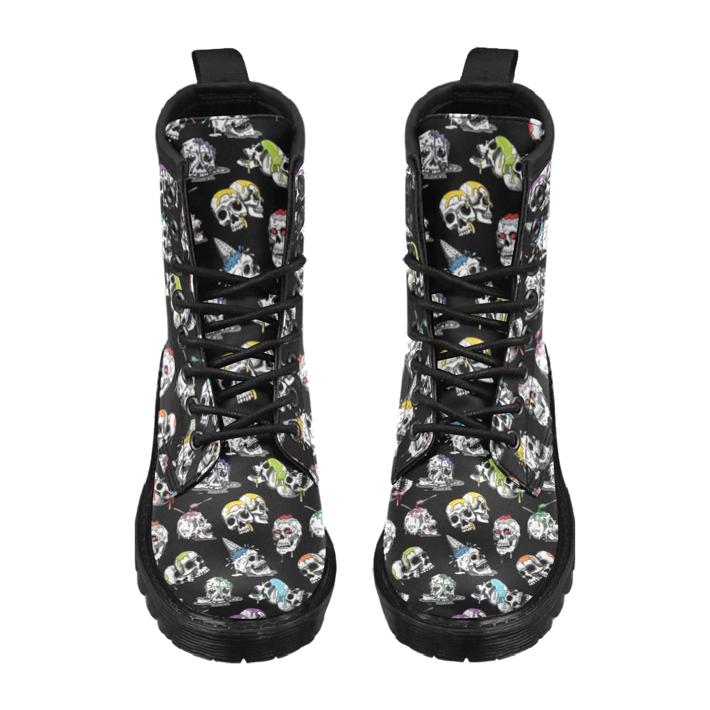 Skull Print Design LKS3013 Women's Boots