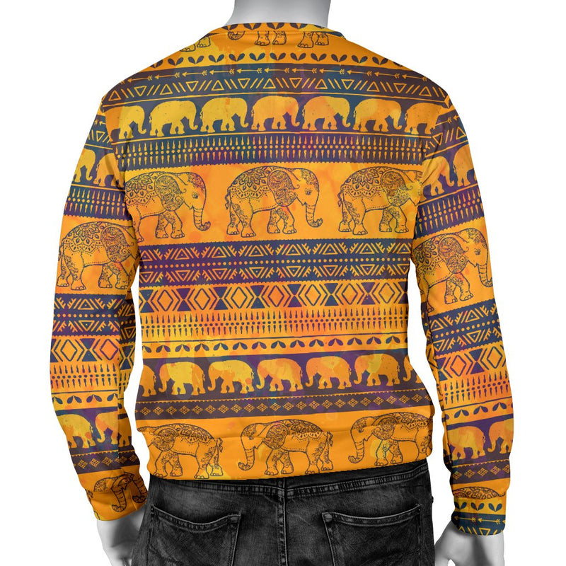 Elephant Aztec Men Crewneck Sweatshirt
