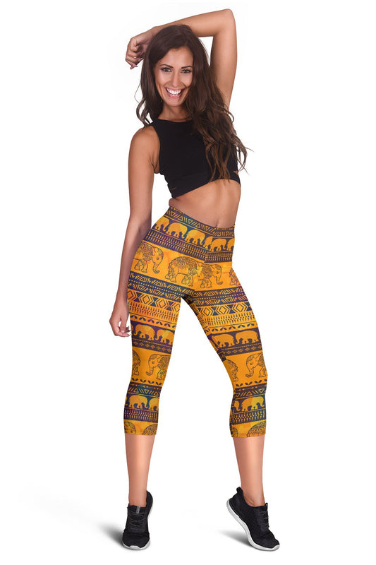 Elephant Aztec Women Capris