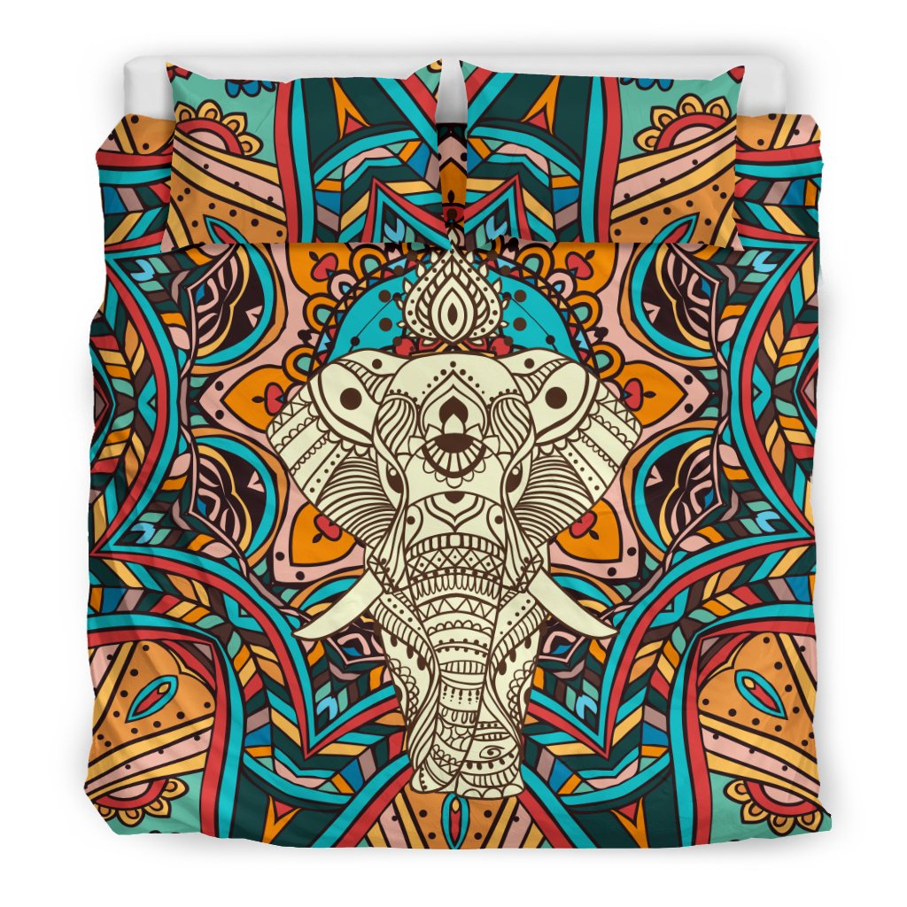 Elephant Colorful Indian Duvet Cover Bedding Set
