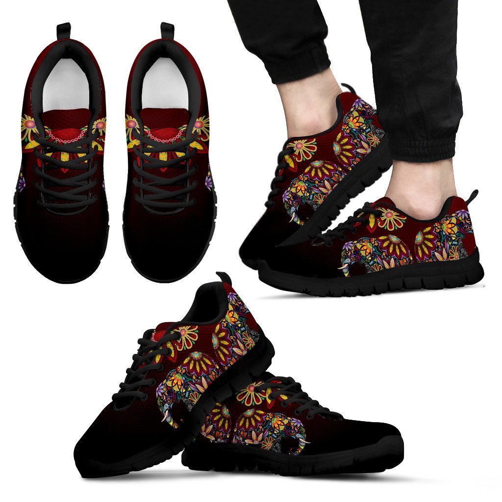 Elephant Colorful Indian Mandala Men Sneakers