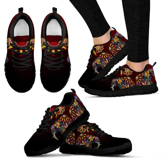 Elephant Colorful Indian Mandala Women Sneakers