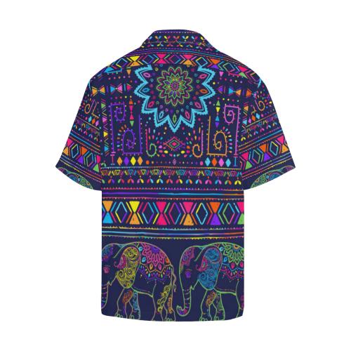 Elephant Colorful Indian Print Men Hawaiian Shirt
