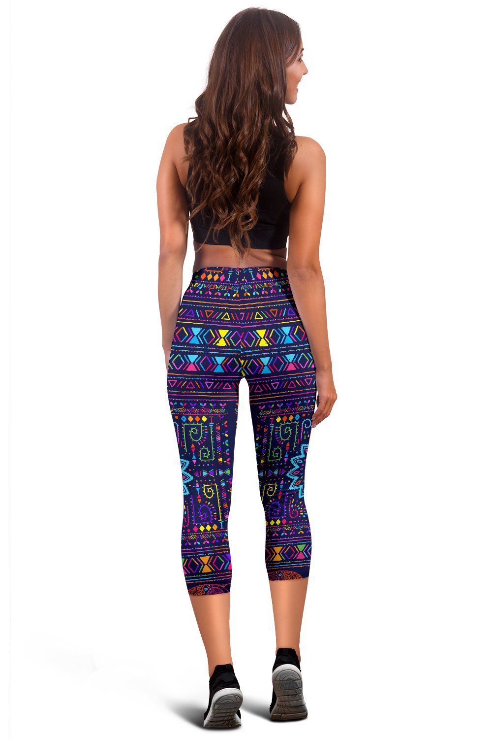 Elephant Colorful Indian Print Women Capris