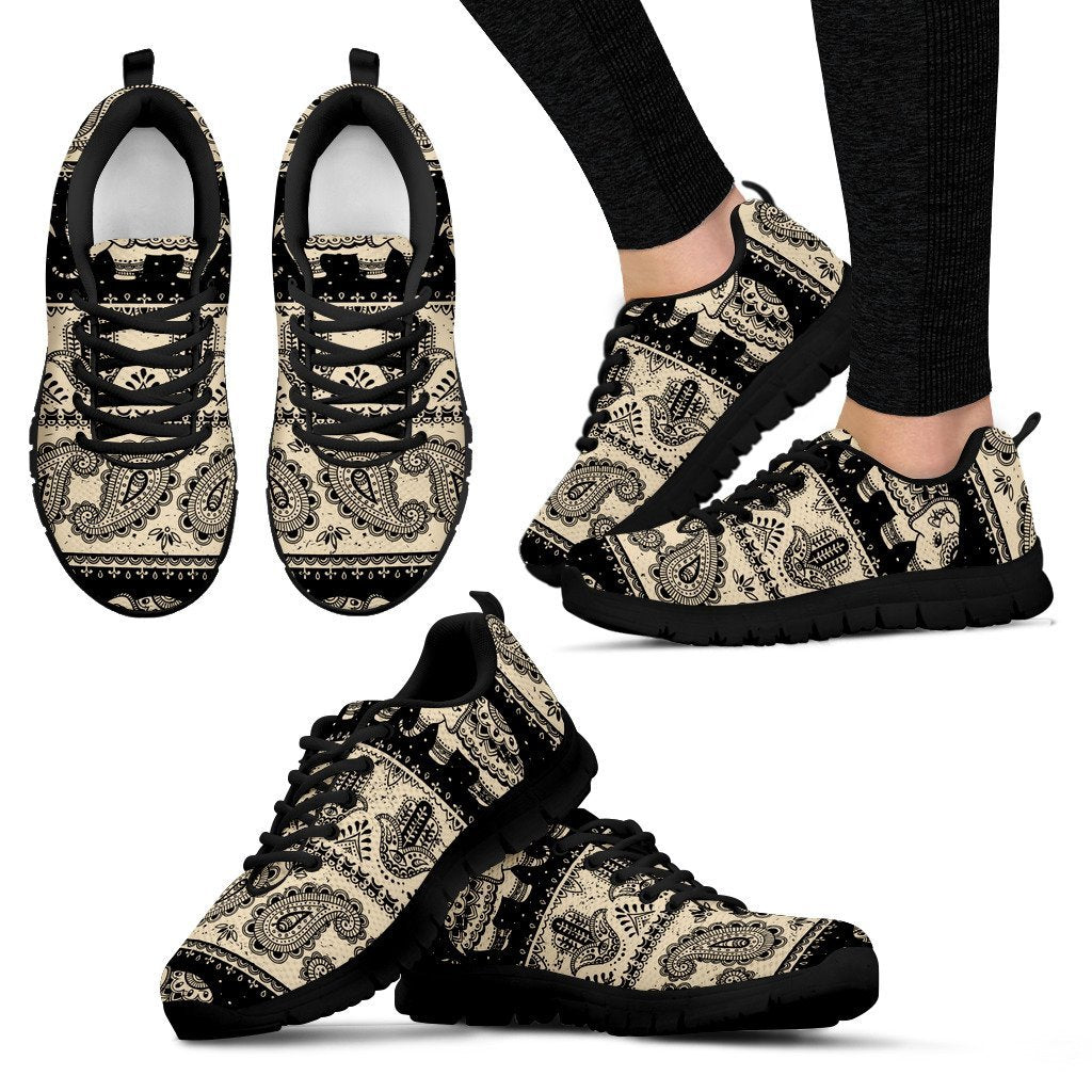 Elephant Hansa Lotus Pattern Women Sneakers