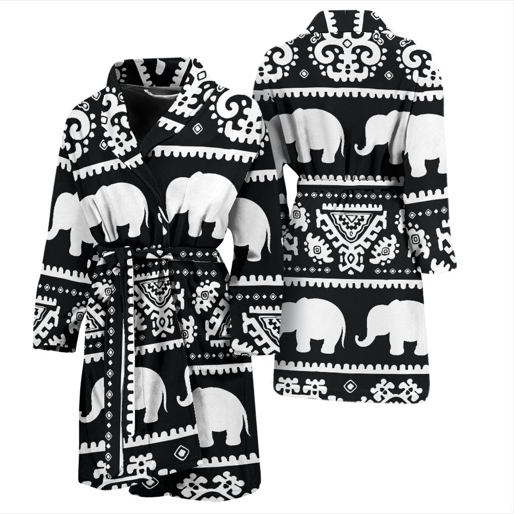 Elephant Pattern Men Bath Robe
