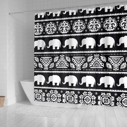 Elephant Pattern Shower Curtain