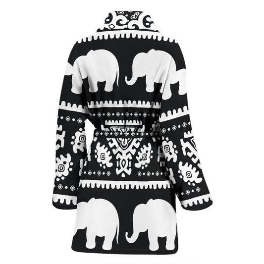 Elephant Pattern Women Bath Robe