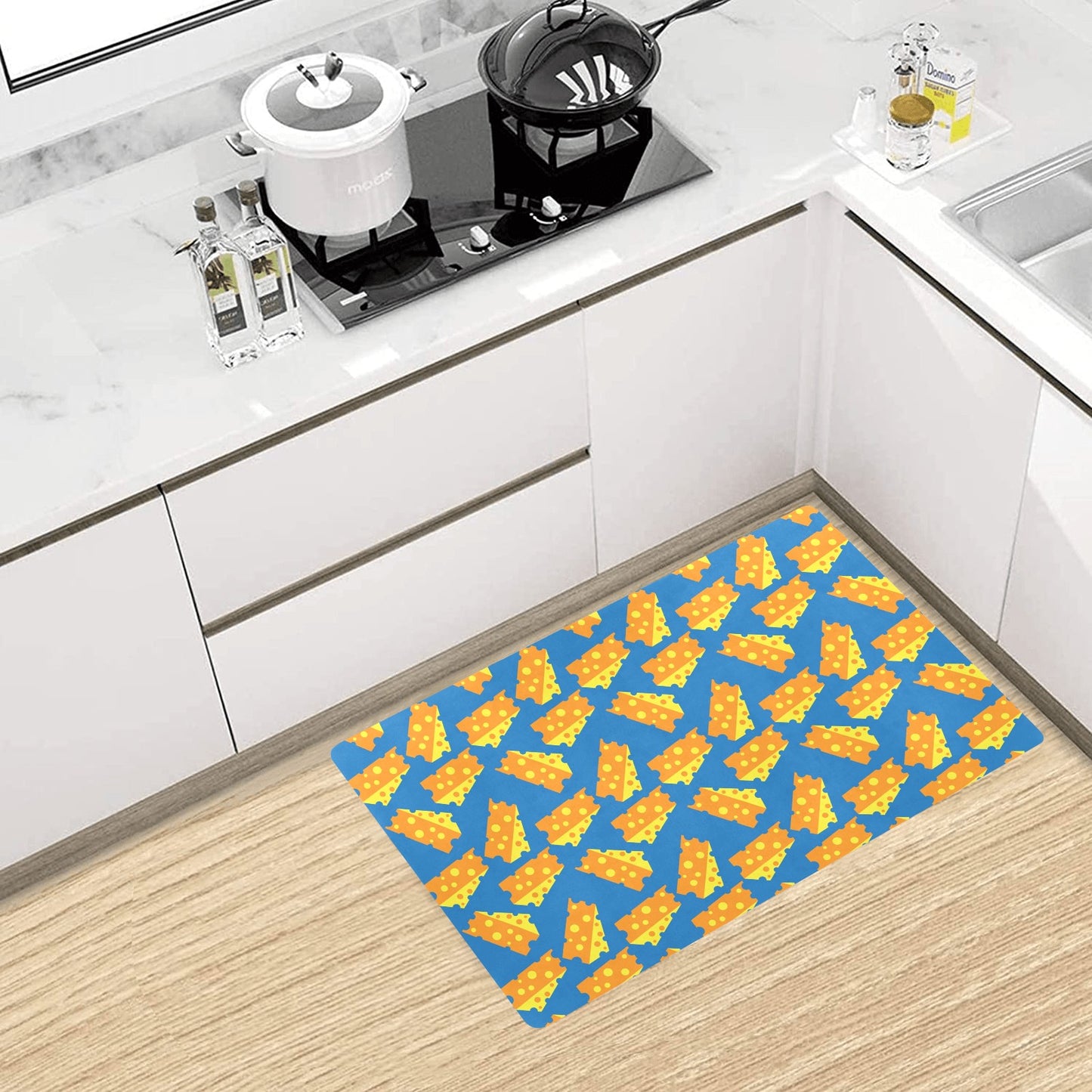 Cheese Pattern Print Design 05 Kitchen Mat