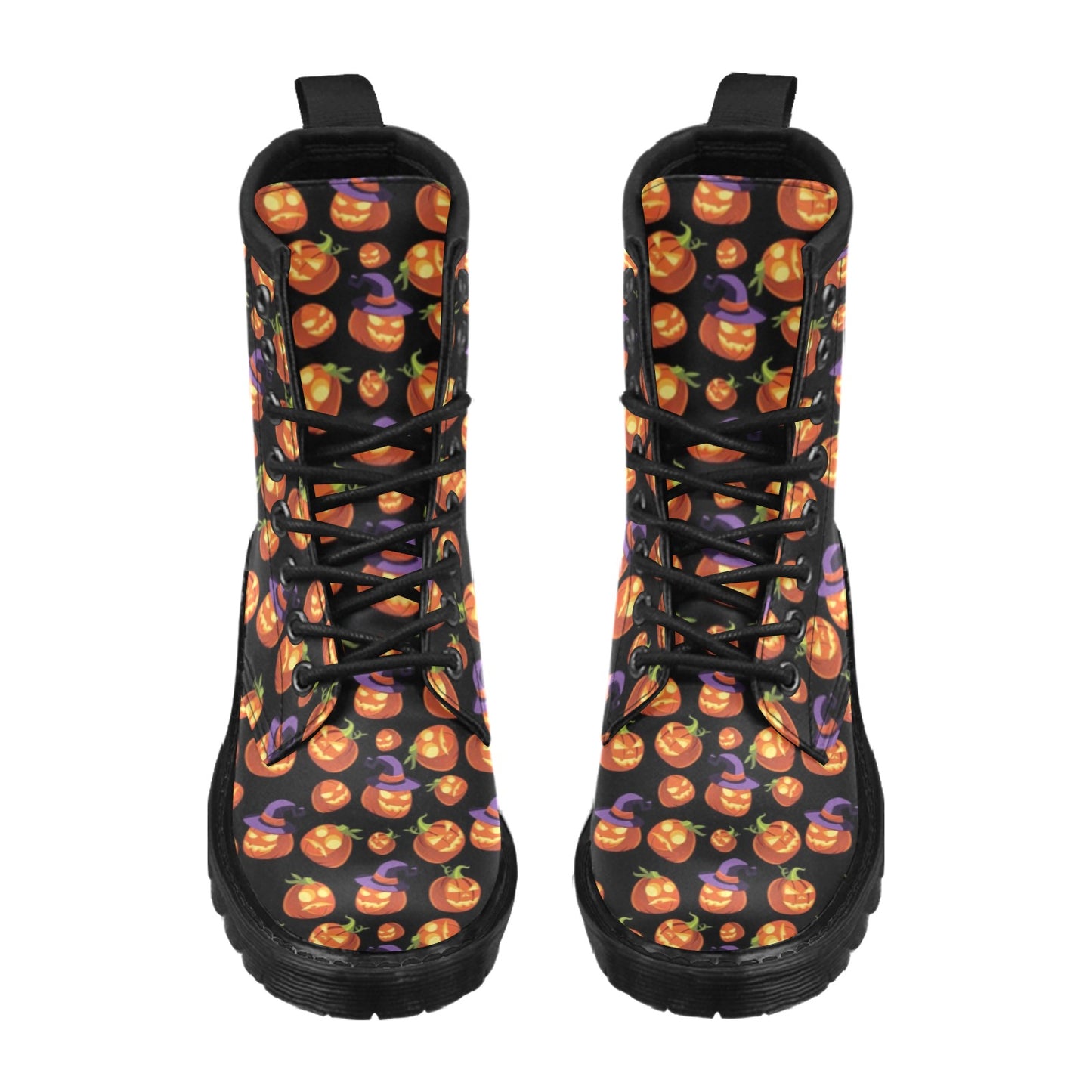 Witch Pumpkin Halloween Print LKS302 Women's Boots