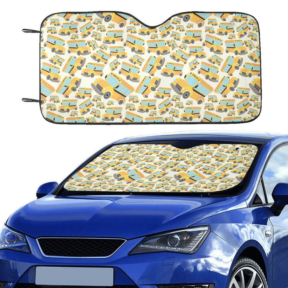 School Bus Print Design LKS301 Car front Windshield Sun Shade