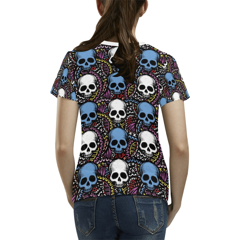 Skull Print Design LKS305 Women's T-shirt