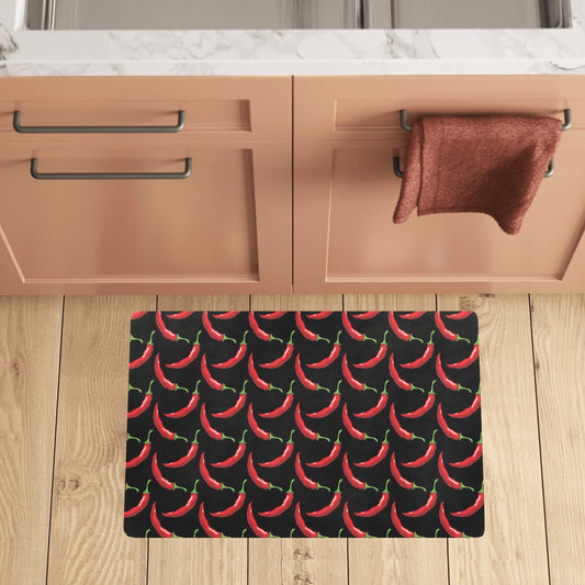 Chilli Pepper Pattern Print Design 01 Kitchen Mat