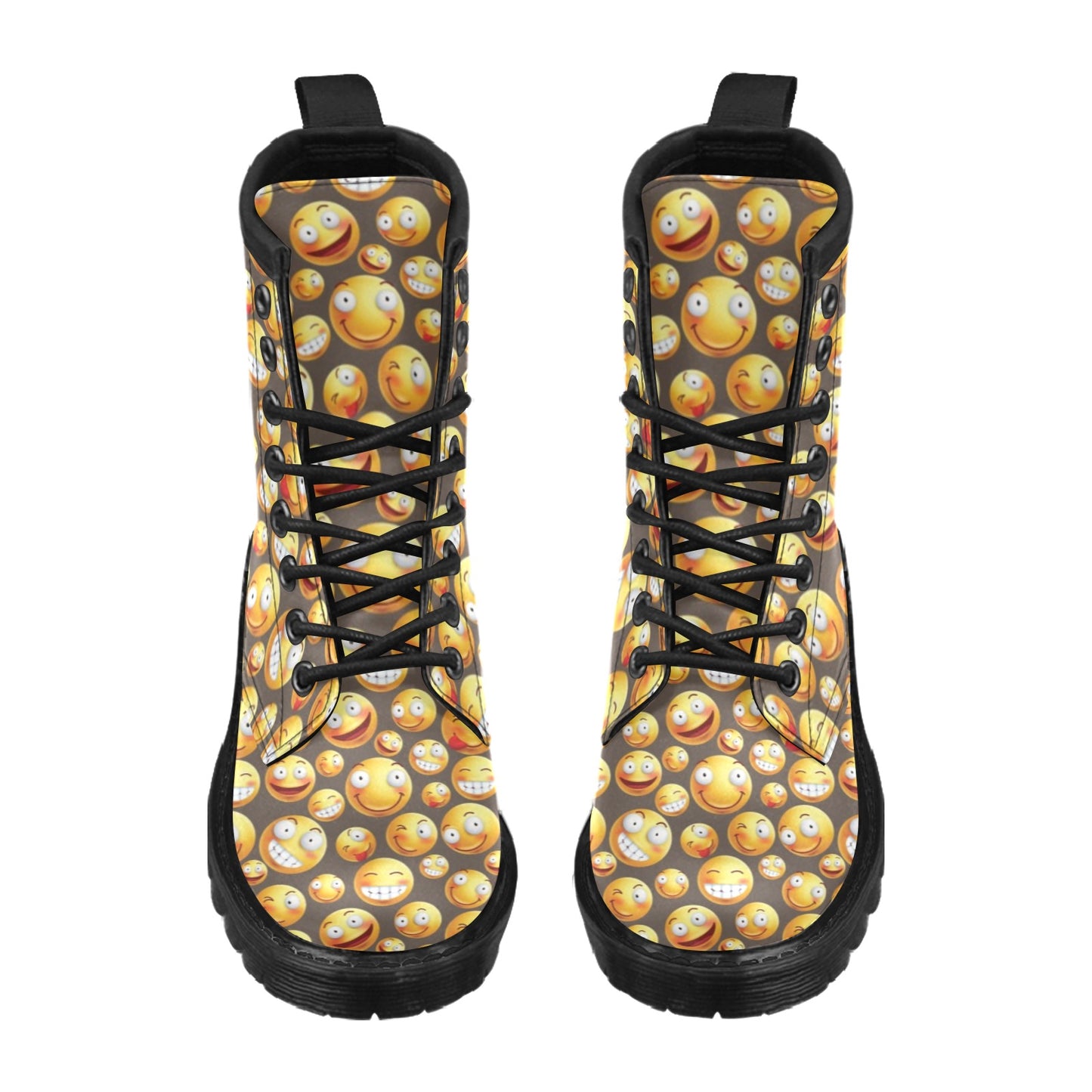 Smiley Face Emoji Print Design LKS303 Women's Boots