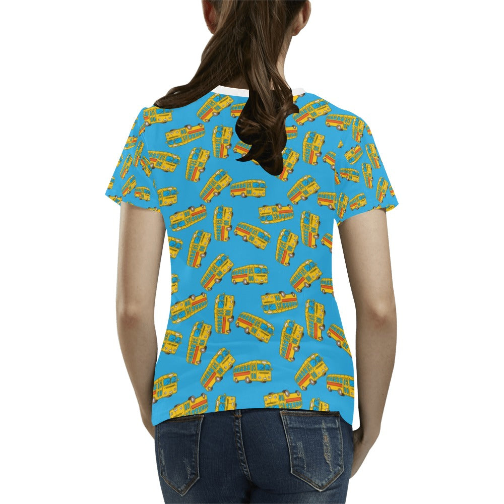 School Bus Print Design LKS302 Women's T-shirt