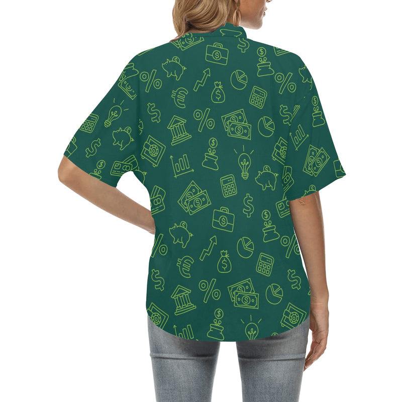 Accounting Financial Pattern Print Design 02 Women's Hawaiian Shirt