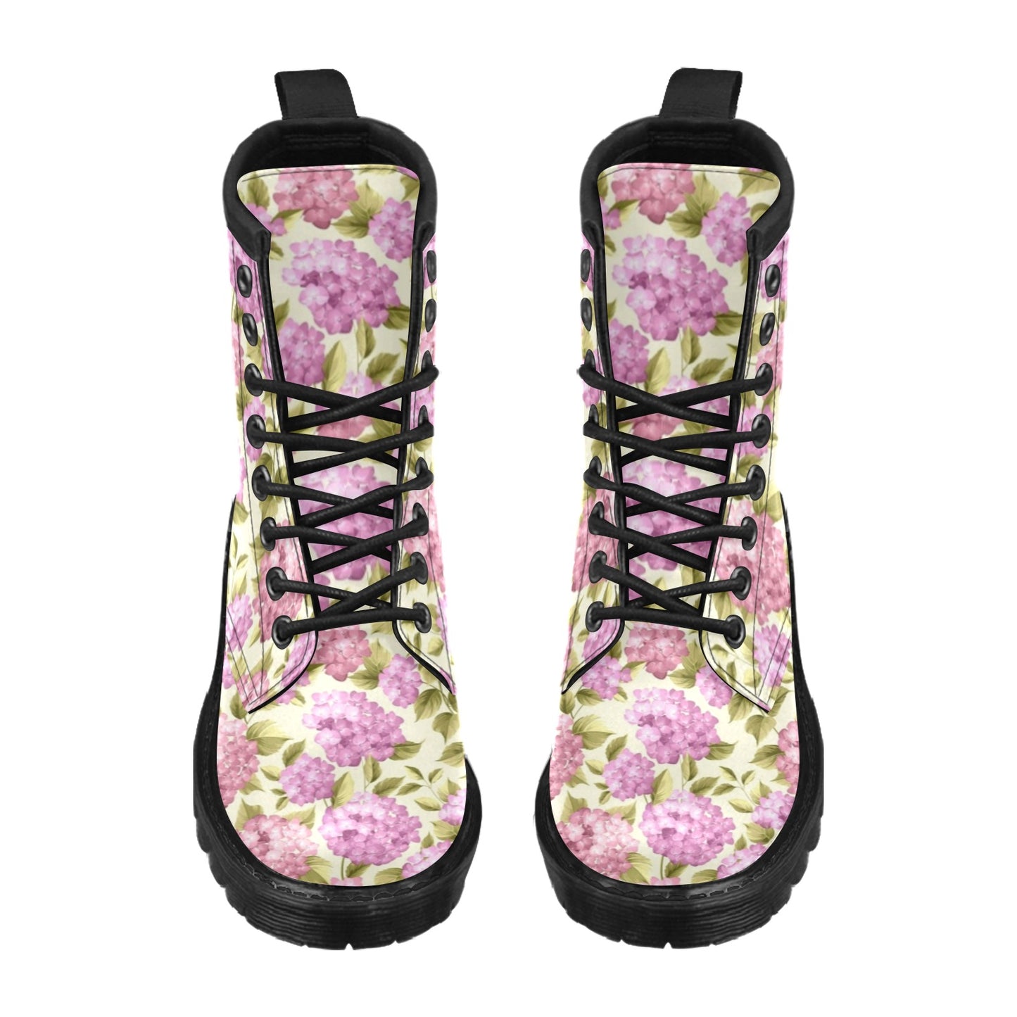 Hydrangea Pattern Print Design HD05 Women's Boots