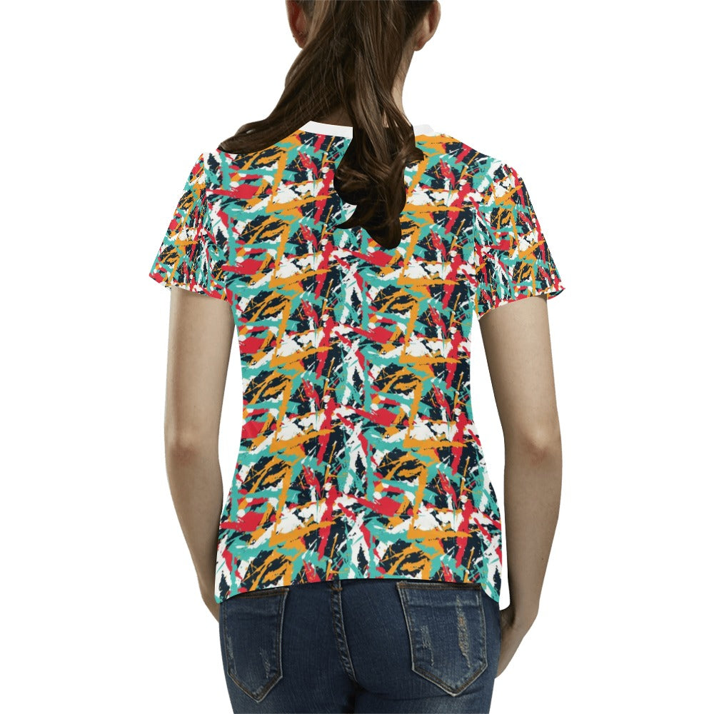 Splatter Print Design LKS304 Women's T-shirt