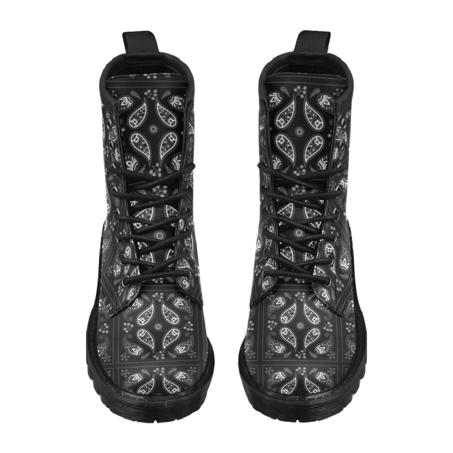 Bandana Paisley Black Print Design LKS308 Women's Boots