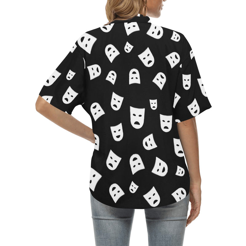 Acting Mask Pattern Print Design 03 Women's Hawaiian Shirt