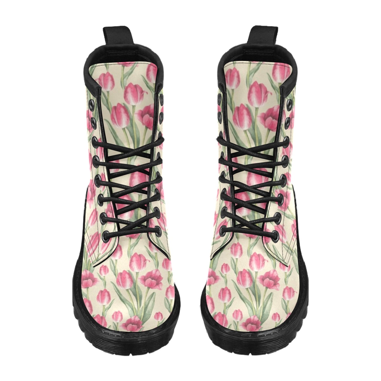 Tulip Pink Pattern Print Design TP06 Women's Boots