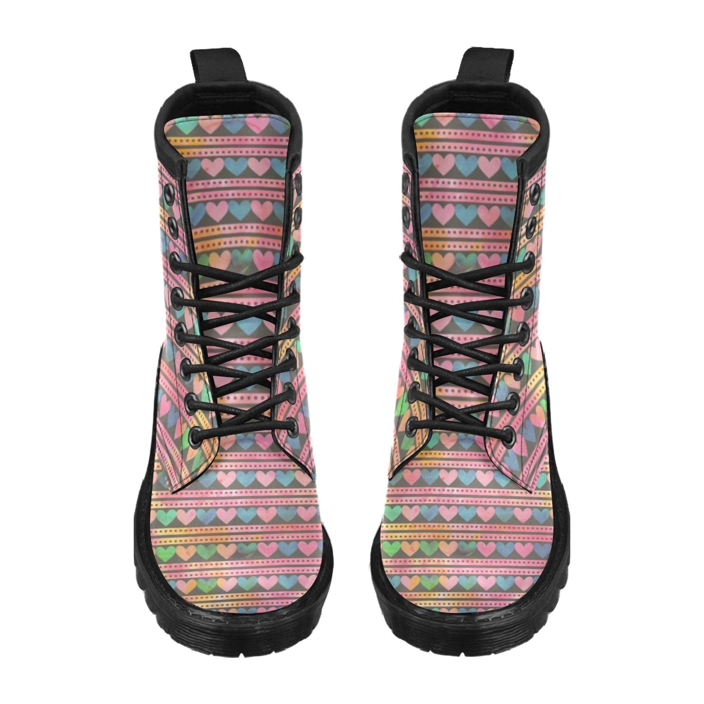 Heart Pattern Print Design HE010 Women's Boots
