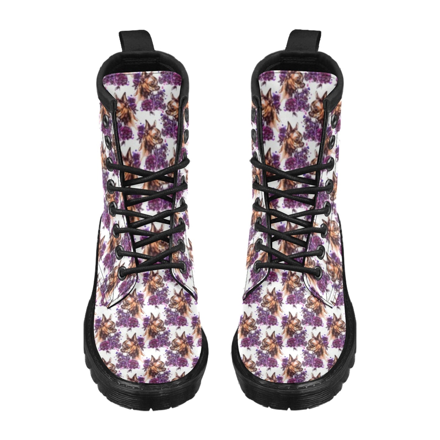 Chihuahua Purple Floral Women's Boots