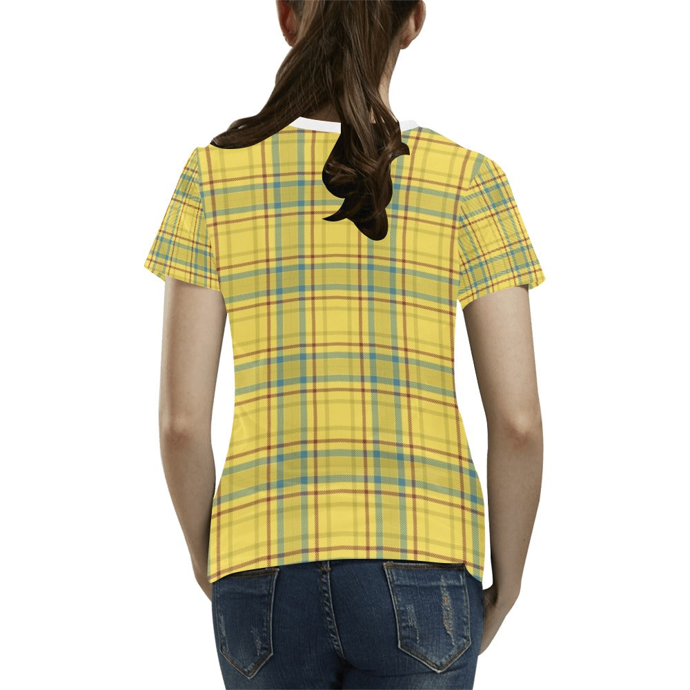 Tartan Yellow Print Design LKS301 Women's T-shirt