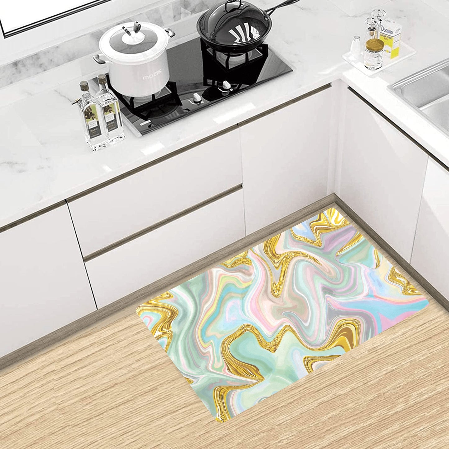 Gold Sweet Marble Kitchen Mat