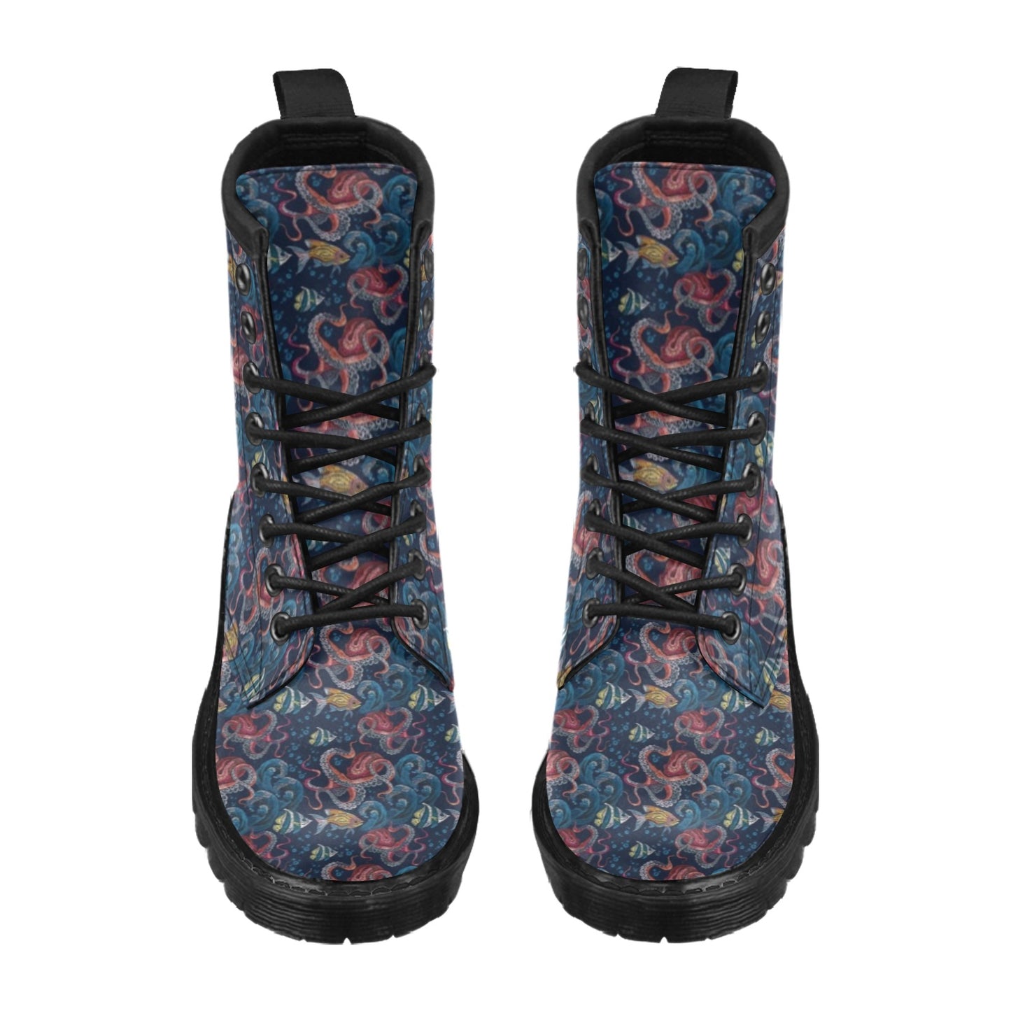 Octopus Deep Sea Print Themed Women's Boots