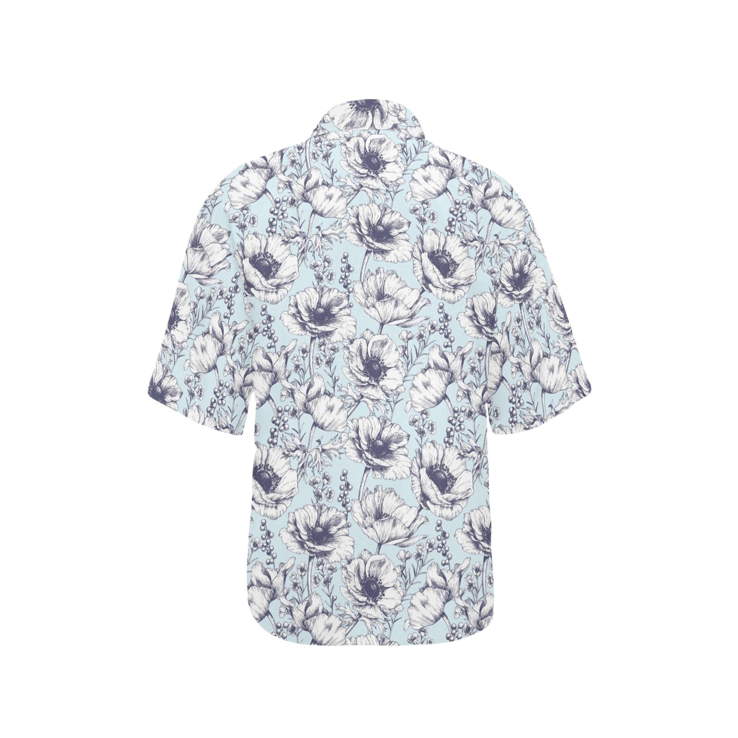 Anemone Pattern Print Design 02 Women's Hawaiian Shirt