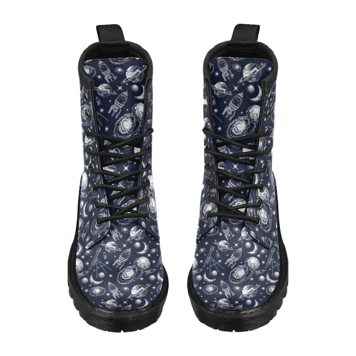 Space Rocket Print Design LKS301 Women's Boots