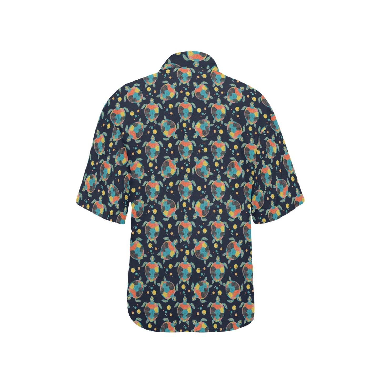 Sea Turtle Colorful with bubble Print Women's Hawaiian Shirt