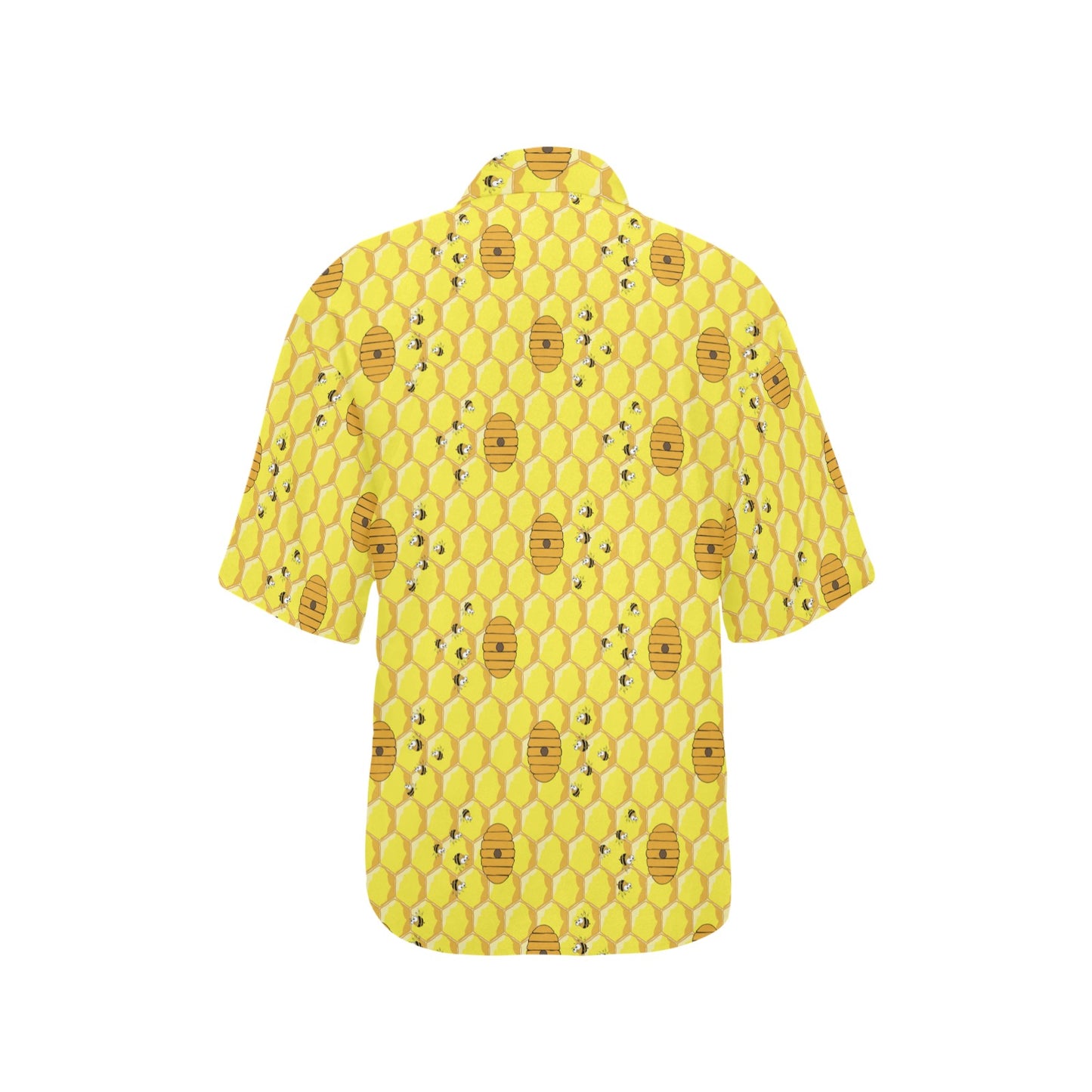 Honey Bee Print Design LKS303 Women's Hawaiian Shirt