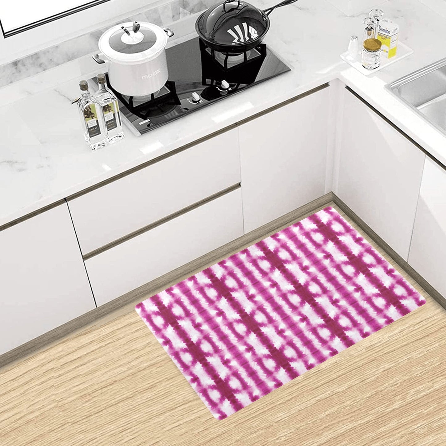 Tie Dye Dark Pink Print Design LKS303 Kitchen Mat
