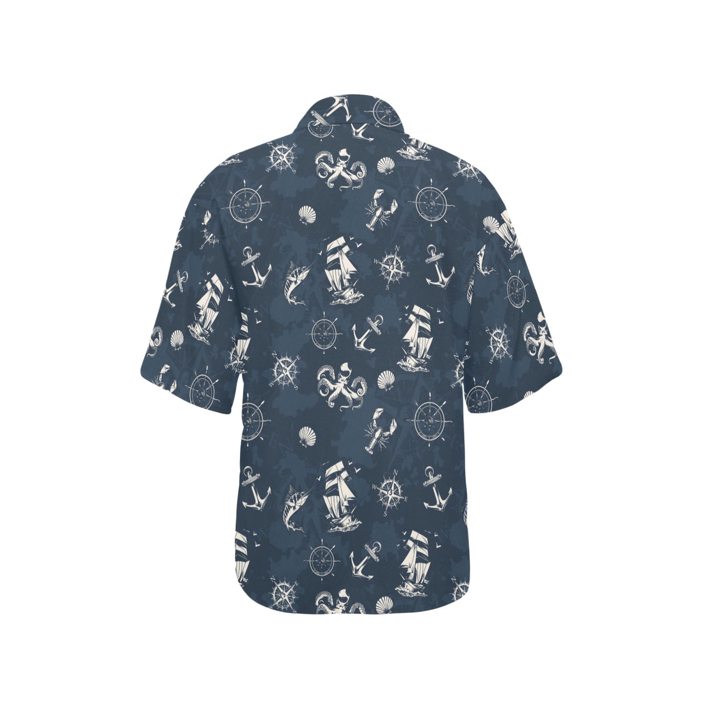 Nautical Sea Themed Print Women's Hawaiian Shirt