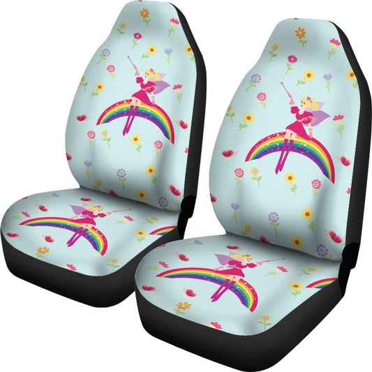 Fairy With Rainbow Print Pattern Universal Fit Car Seat Covers