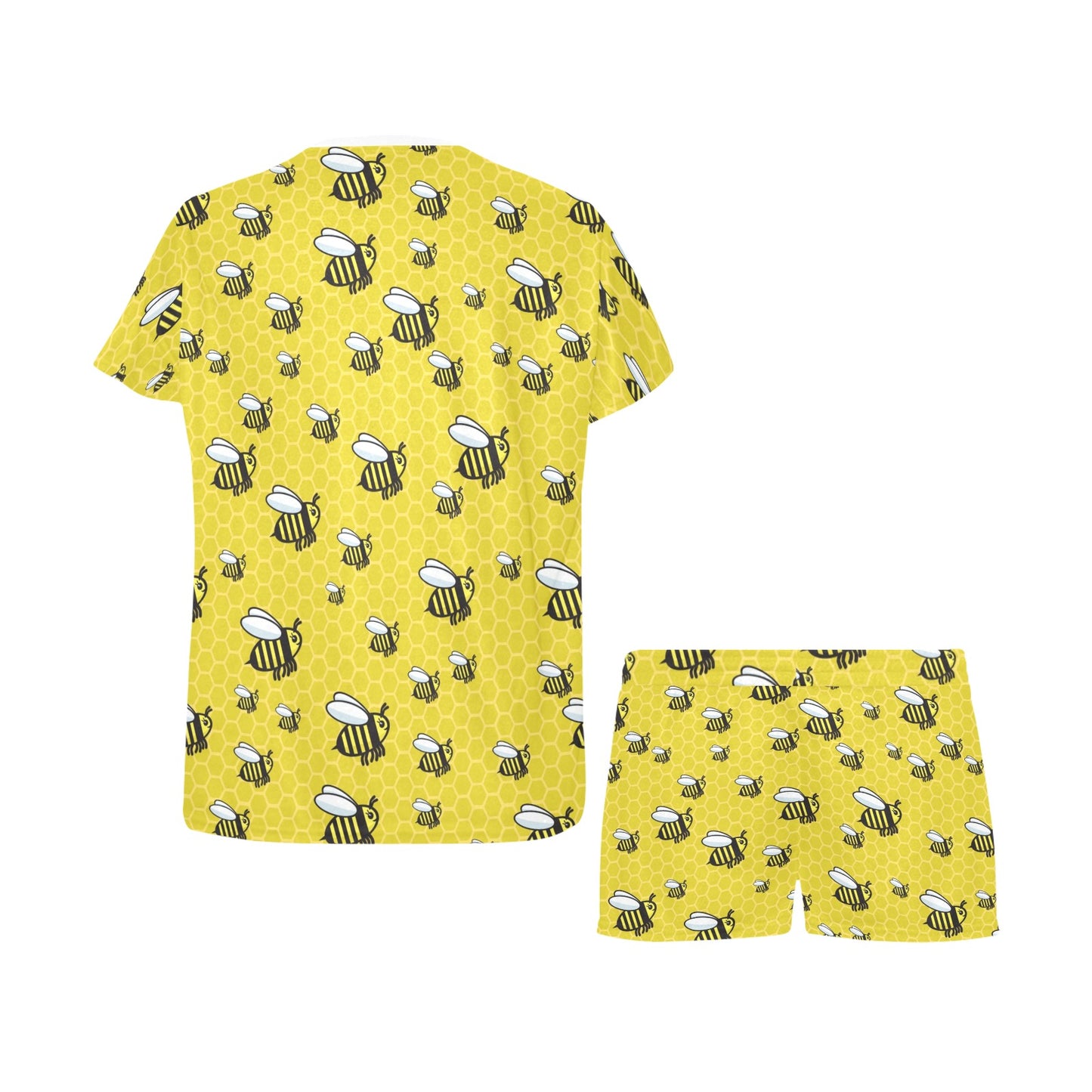 Bee Cute Print Design LKS308 Women's Short Pajama Set