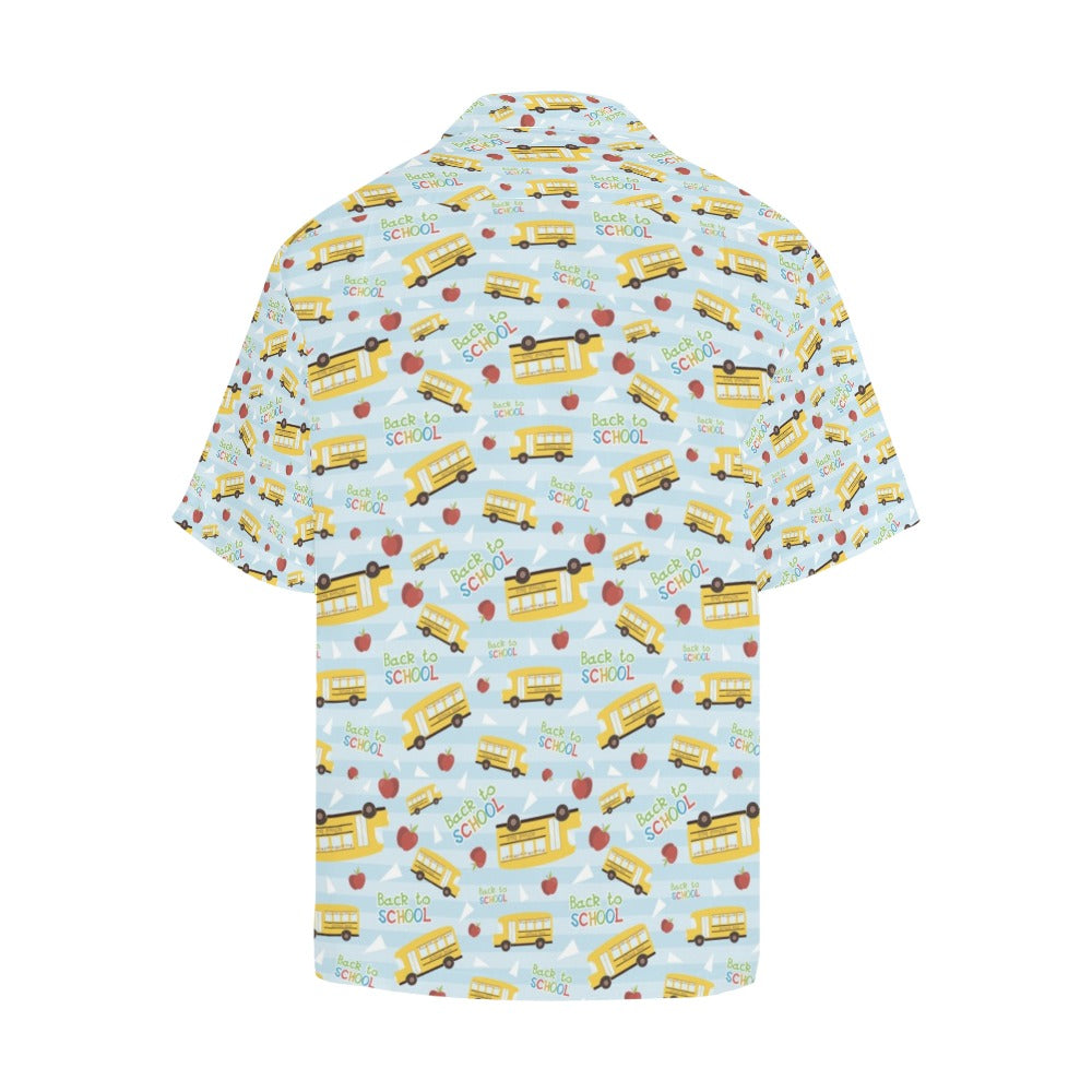 School Bus Back To School Print Design LKS303 Men's Hawaiian Shirt