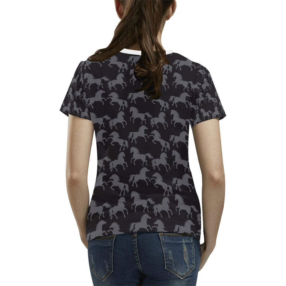 Horse Print Design LKS305 Women's T-shirt
