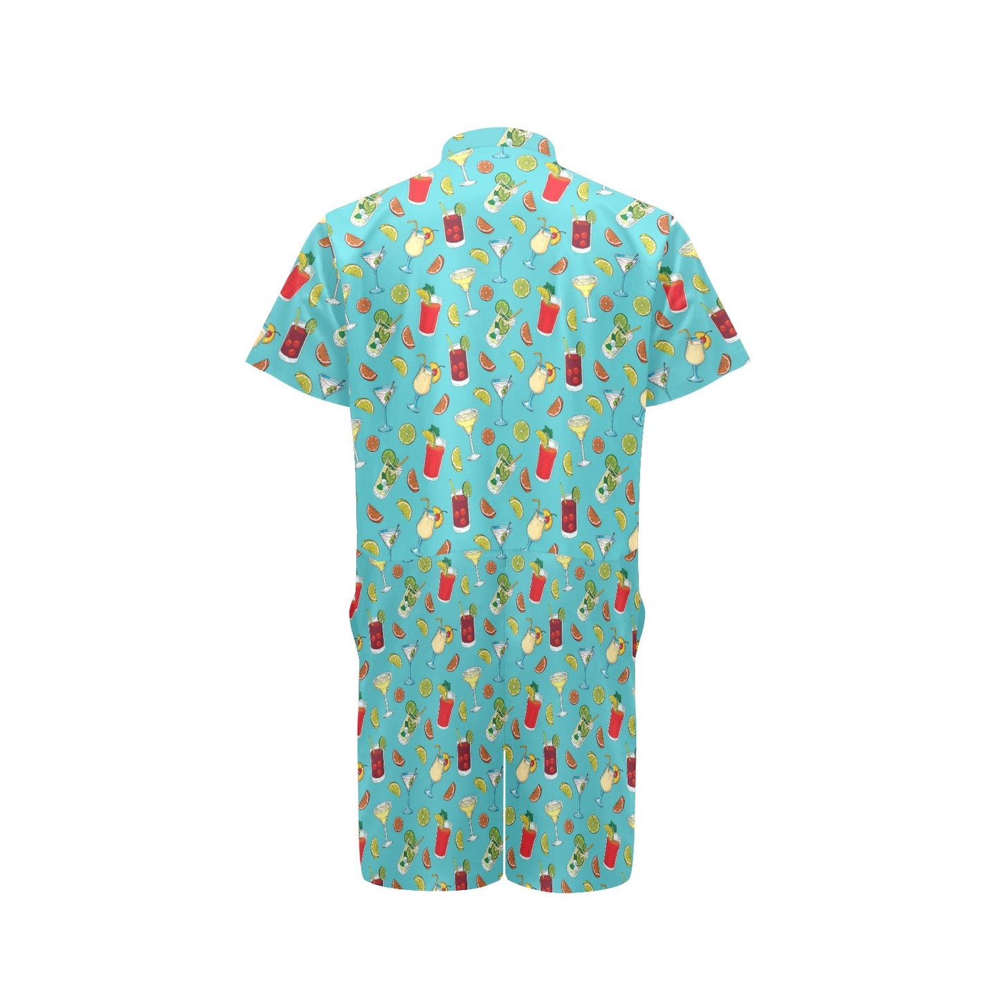 Cocktail Pattern Print Design 05 Men's Romper