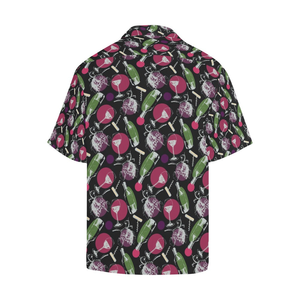 Wine Print Design LKS307 Men's Hawaiian Shirt