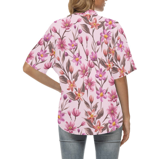 Summer Floral Pattern Print Design SF09 Women's Hawaiian Shirt