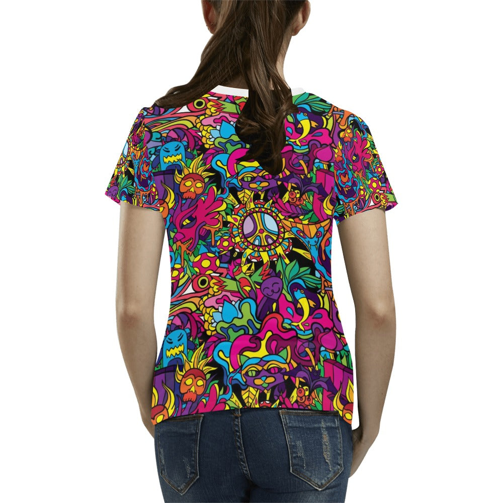 Trippy Print Design LKS304 Women's T-shirt