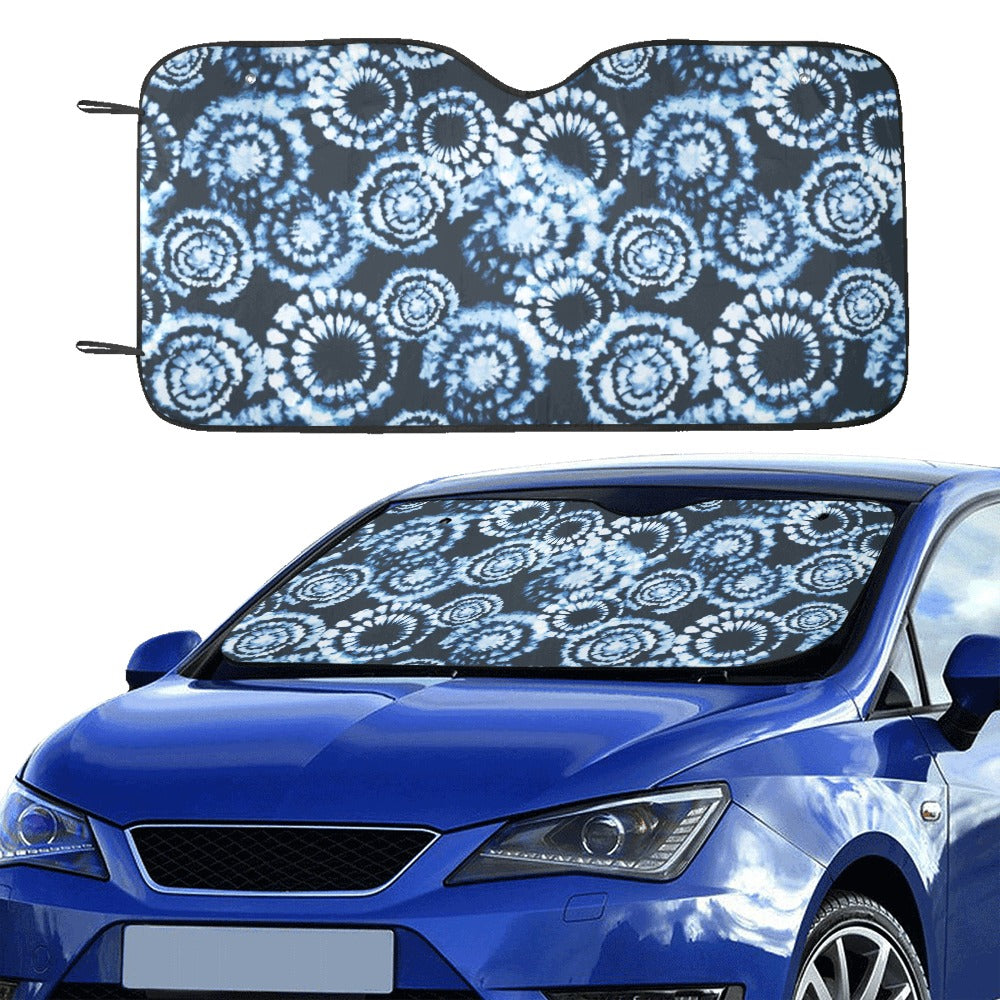 Tie Dye Dark Blue Print Design LKS306 Car front Windshield Sun Shade
